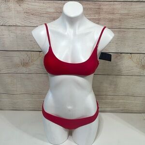 NWT SherryDC Women’s Red M Scoop Neck Brazilian Bikini